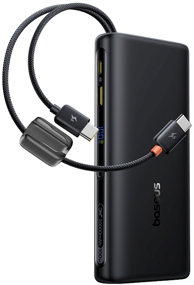 Batteria Esterna Baseus EnerFill FC41, 20000mAh, 100W, QC + PD, 1 x USB-A - 3 x USB-C, Nera E0028N03