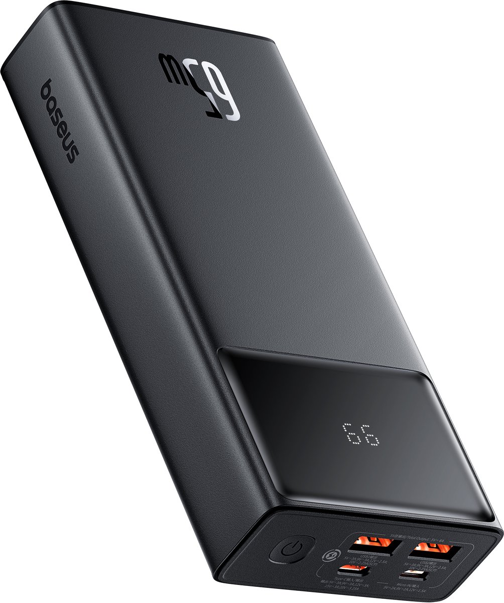Batteria Esterna Baseus Star Lord, 20000mAh, 65W, QC + PD, 1 x USB-C - 2 x USB-A, Nera P10022906113-00