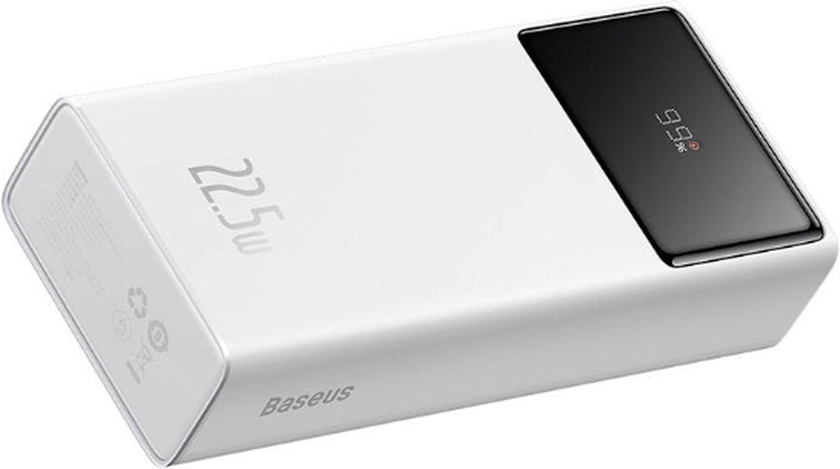 Batteria Esterna Baseus Star Lord, 30000mAh, 22.5W, QC + PD, 1 x USB-C - 2 x USB-A, Bianca PPXJ080102