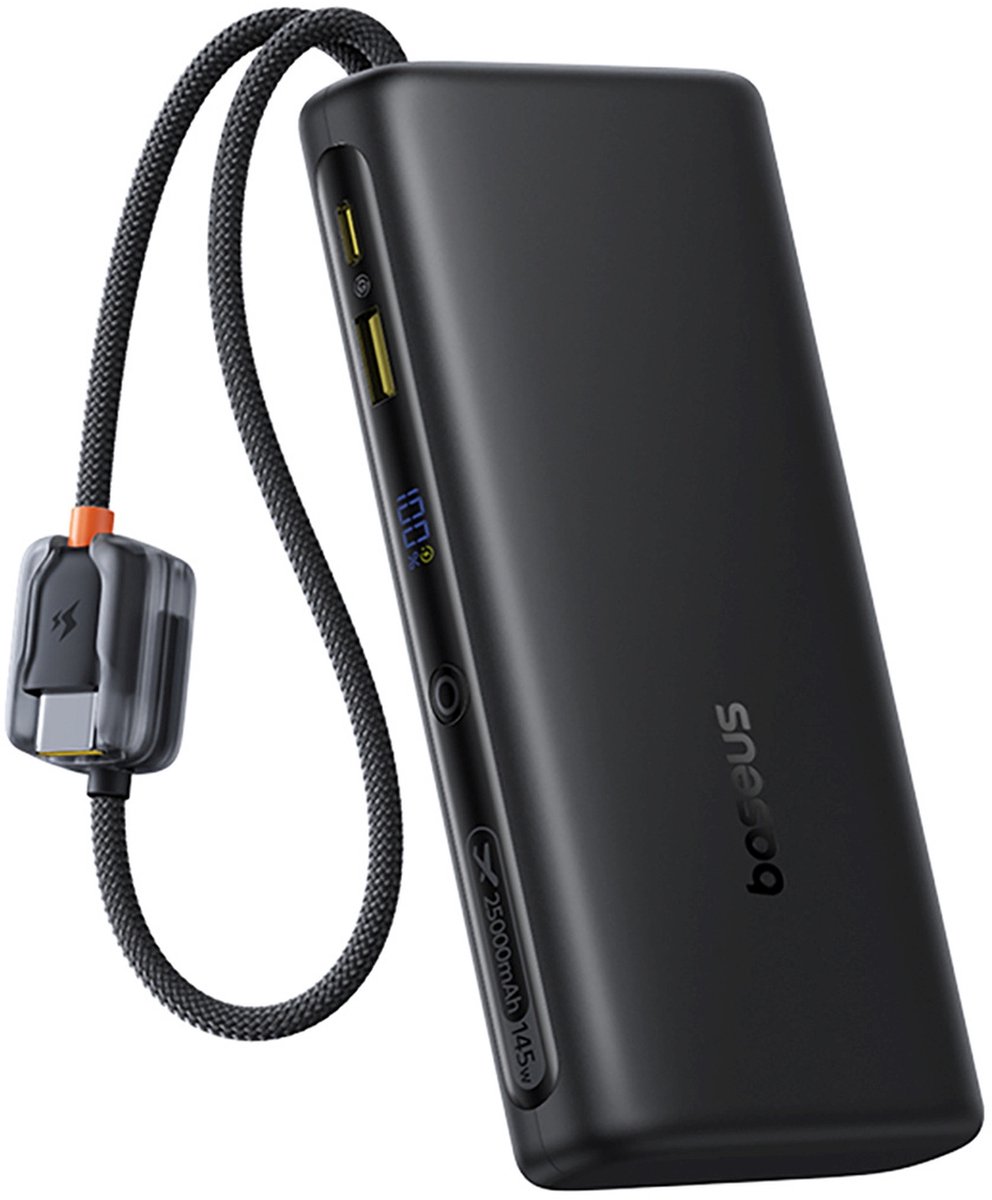 Batteria Esterna Baseus EnerFill FC41, 25000mAh, 145W, QC + PD, 1 x USB-A - 3 x USB-C, Nera E0028H03