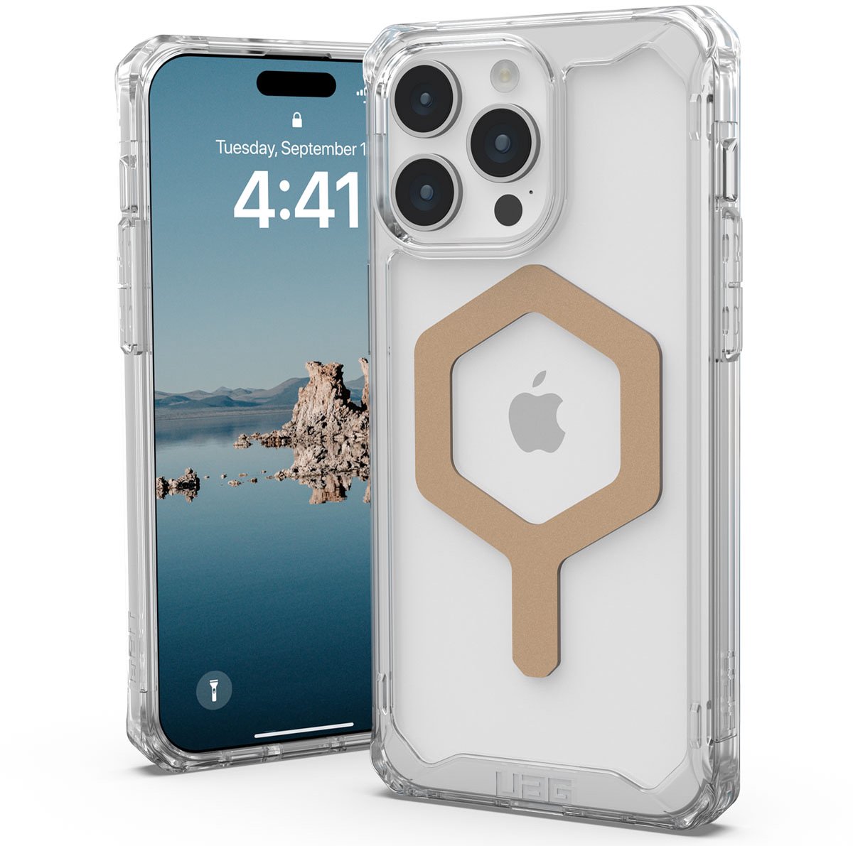Custodia MagSafe per Apple iPhone 15 Pro Max, Urban Armor Gear, Plyo, Dorata