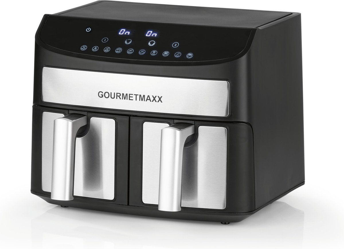GOURMETmaxx Doppelkammer-Heißluftfritteuse 7l, 2400 W