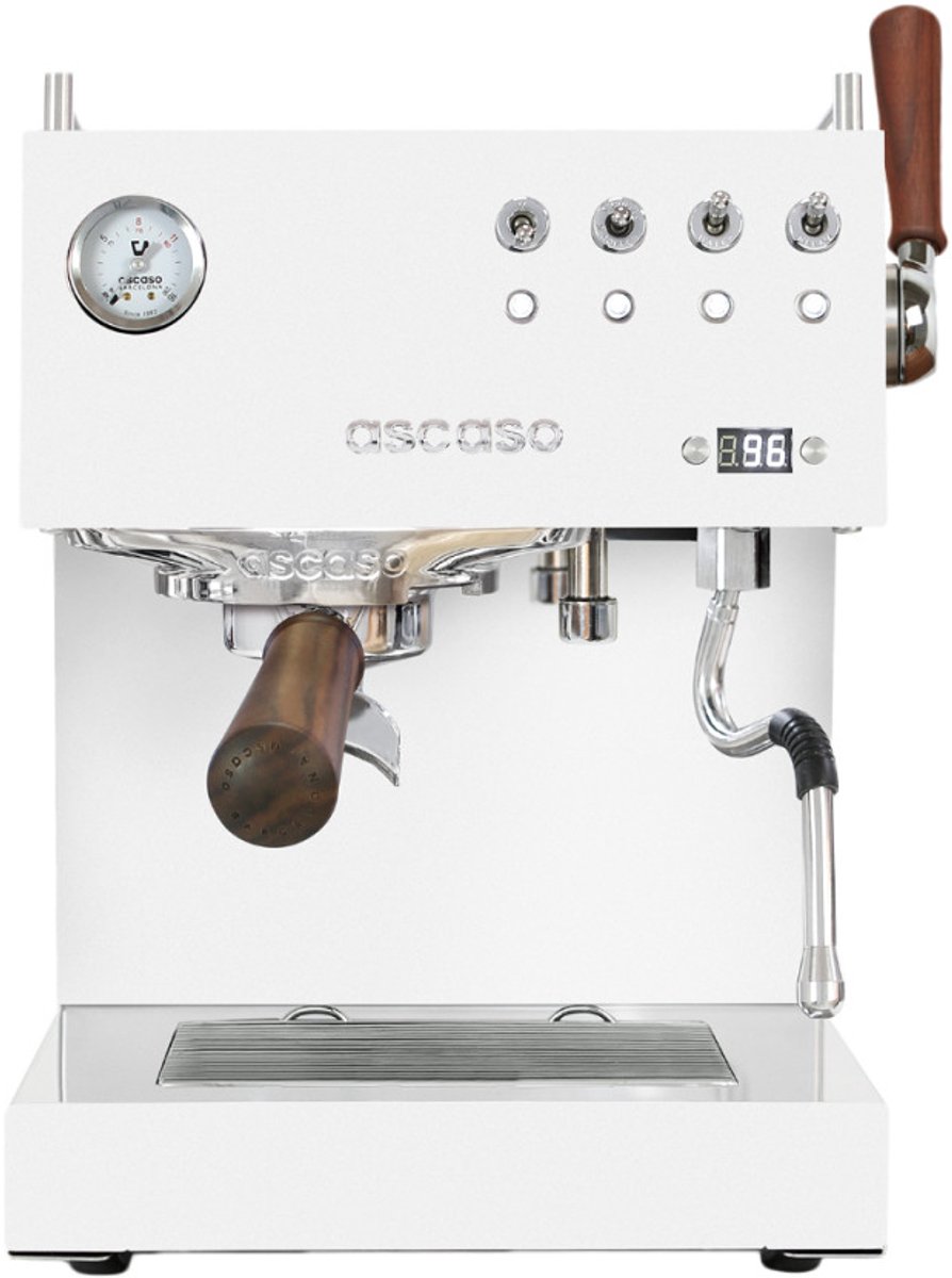Ascaso Steel Duo Plus White&Wood Espressomaskin, pro för hem - Vit