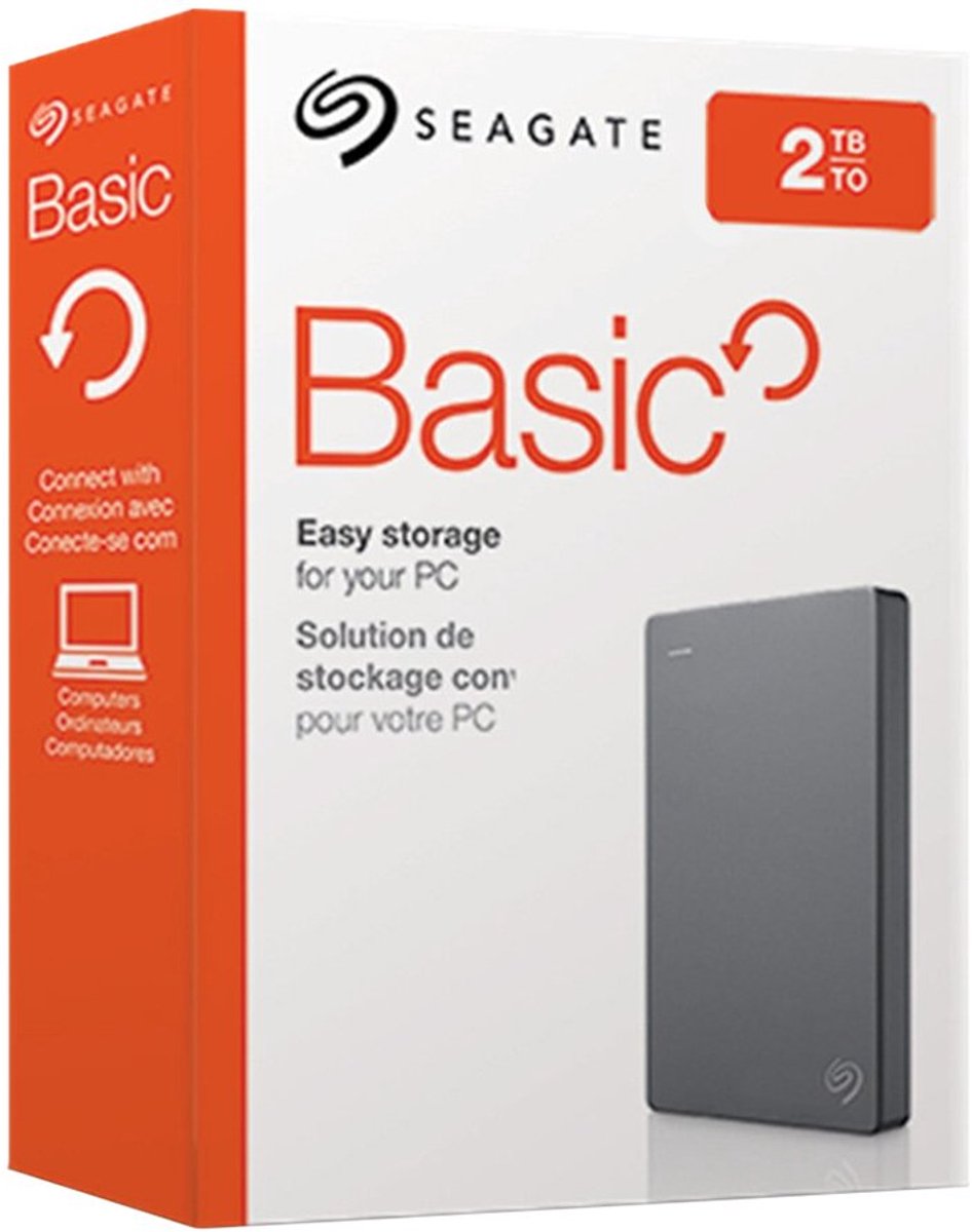 Seagate Basic STJL5000400 - 2TB - Ekstern Harddisk - Grå