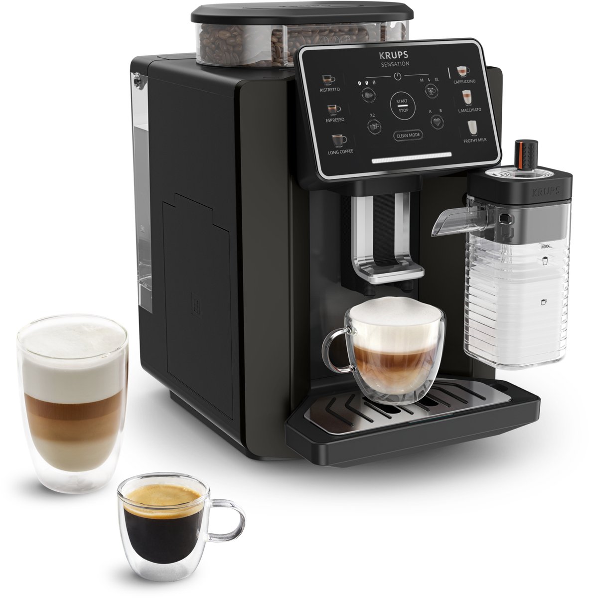 Máquina Do Café Krups Ea912910 Superaut.Lcd Com Leite