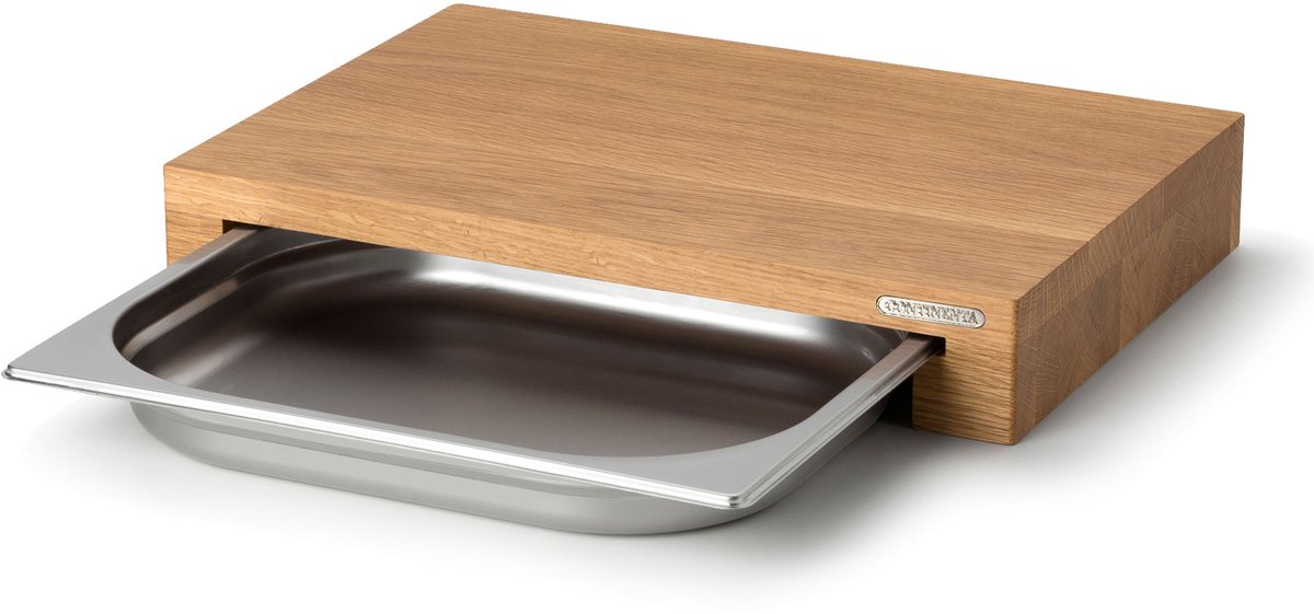 Continenta Tabla de cortar roble con 1 bandeja 27x39 cm