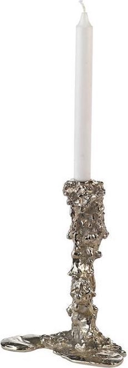 POLSPOTTEN Portavelas Drip L 25 cm Plateado