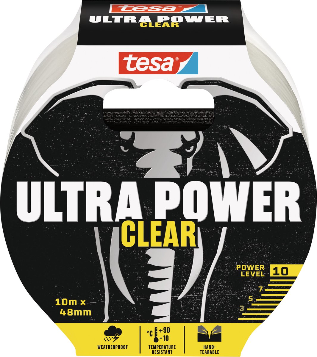 6 x tesa Gewebeband Reparaturband Ultra Power Clear - 10 m x 48 mm tra