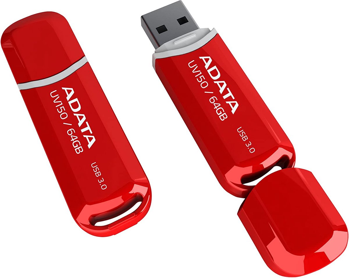 A-Data DashDrive UV128 - Rød - 64GB - USB Stick