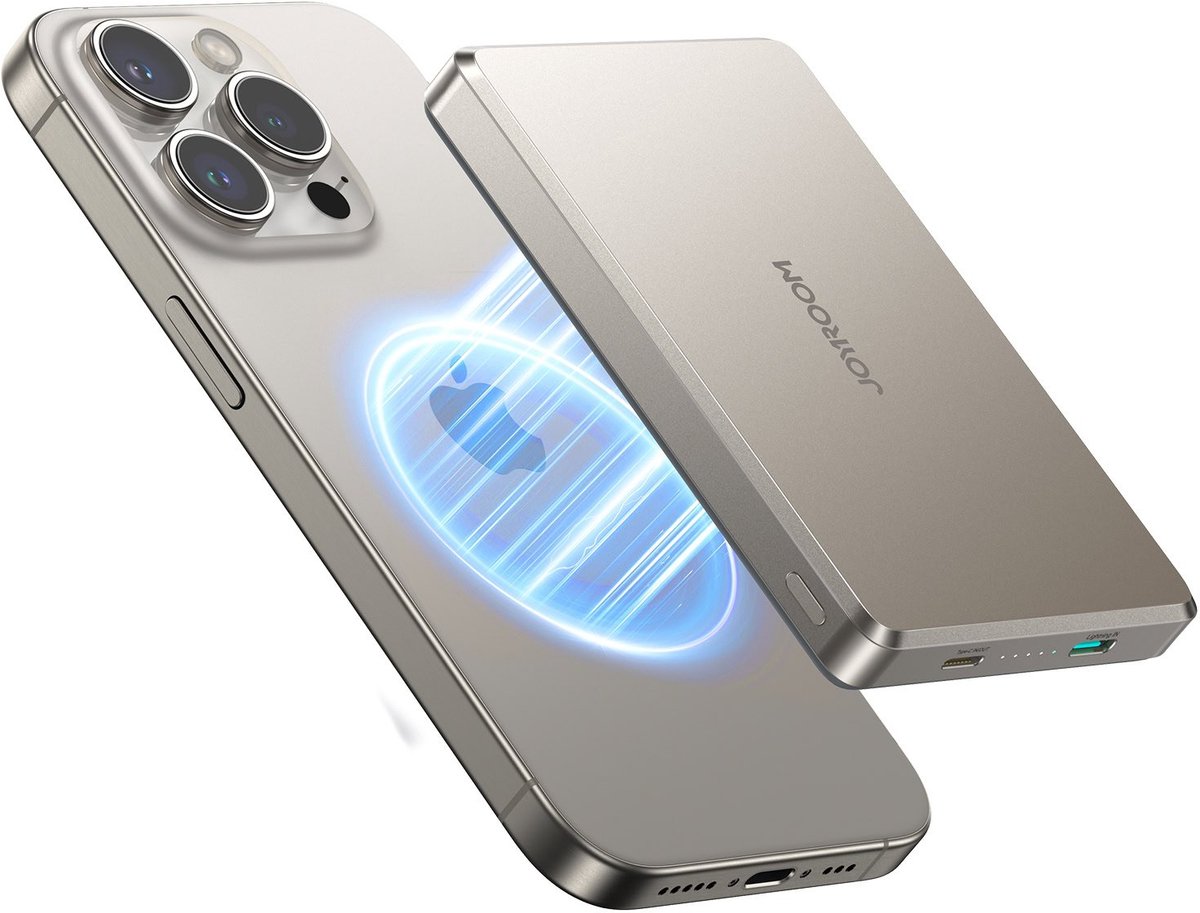 Joyroom Ultratunn magnetisk powerbank 10000mAh, 20W - titan
