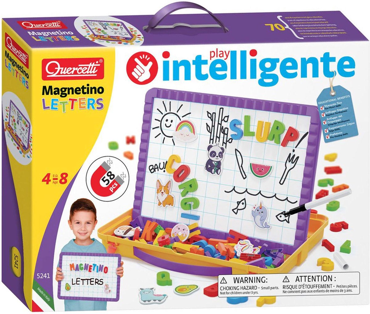 Quercetti - Magnetic Board Letters in Storage Case
