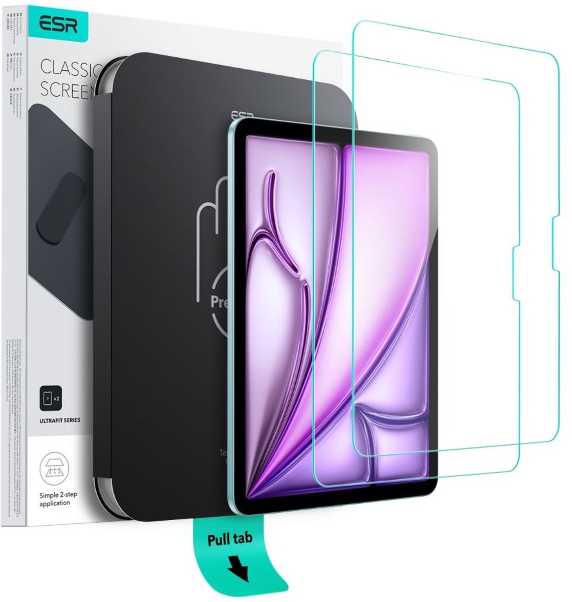 ESR UltraFit Tempered Glass 2-pack for iPad Air 11" (2024/2025/2026)