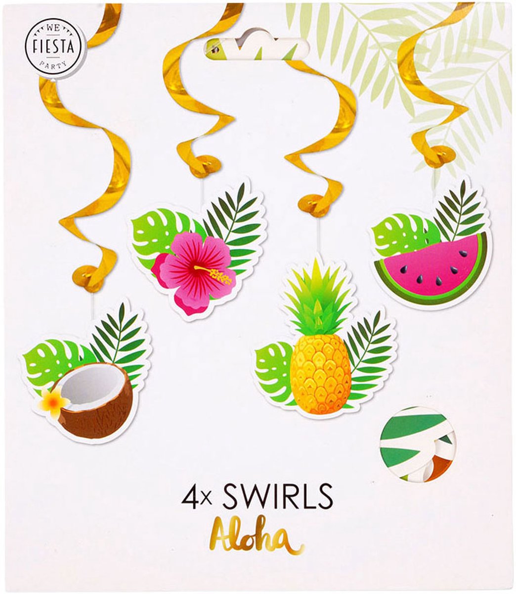 Globos Hanging Decoration Swirls Aloha - 4 pcs.