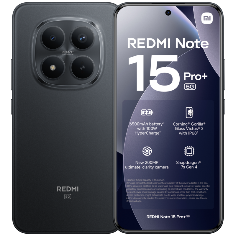 Xiaomi Redmi Note 15 Pro+ 5G 8GB/256GB BLK - 256 GB Zwart