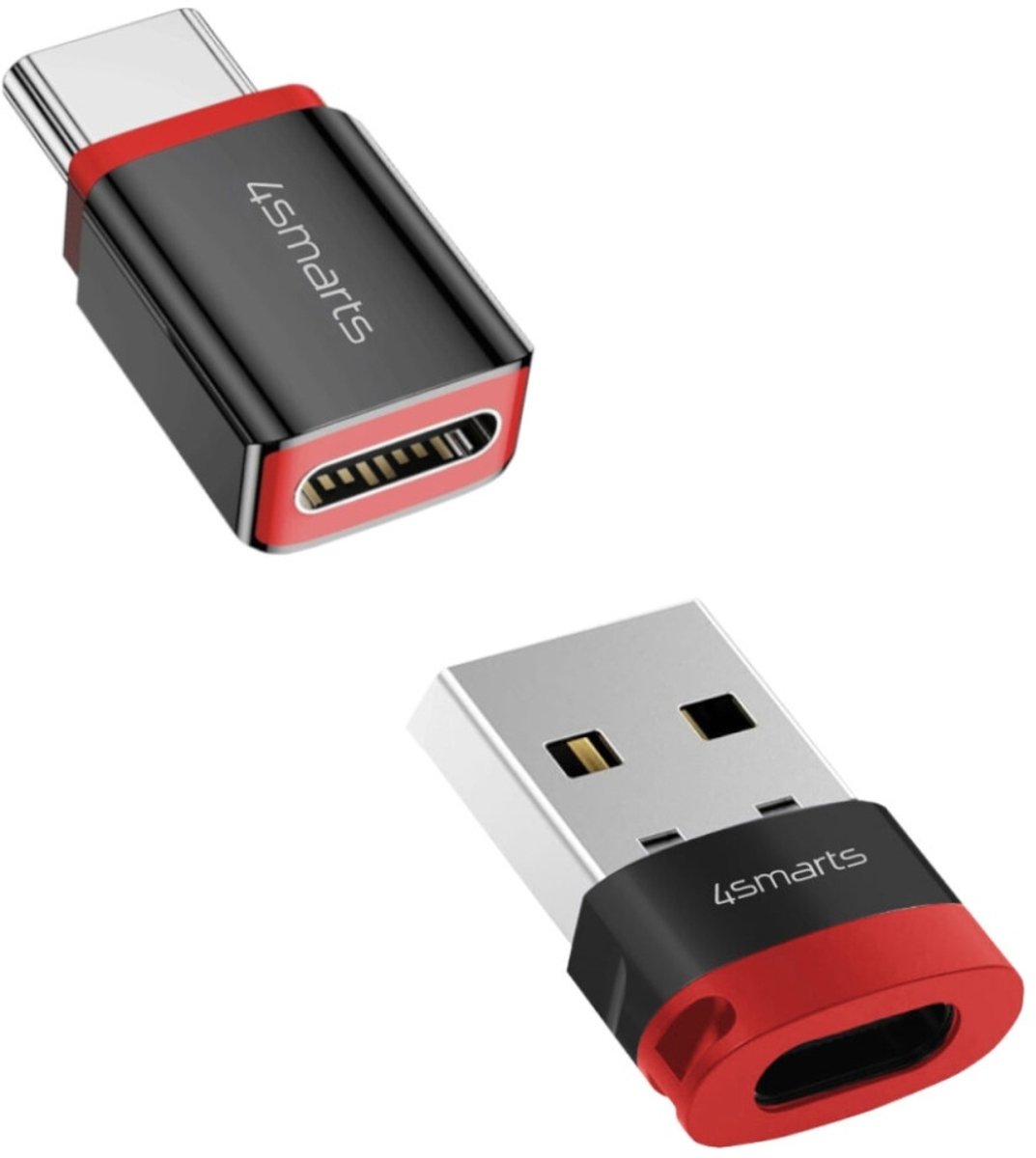 4Smarts Data Blocker Adapter Set USB-C till USB-A + USB-C, 2-pack – Svart
