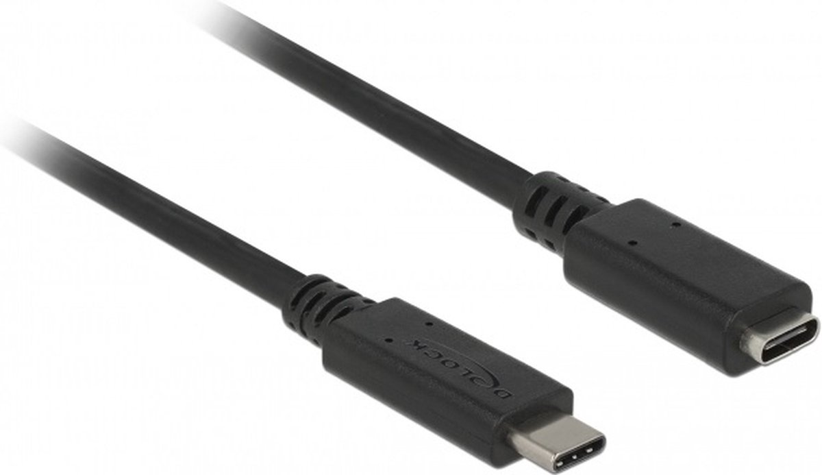 Delock USB-C förlängningskabel hane till hona, 10 Gbps, 60W PD, 4K, 1m