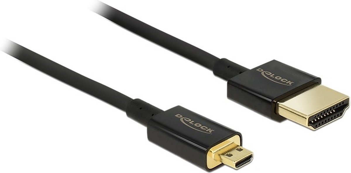 Delock HDMI-kabel med hög hastighet och Ethernet HDMI till Micro HDMI 0,5m