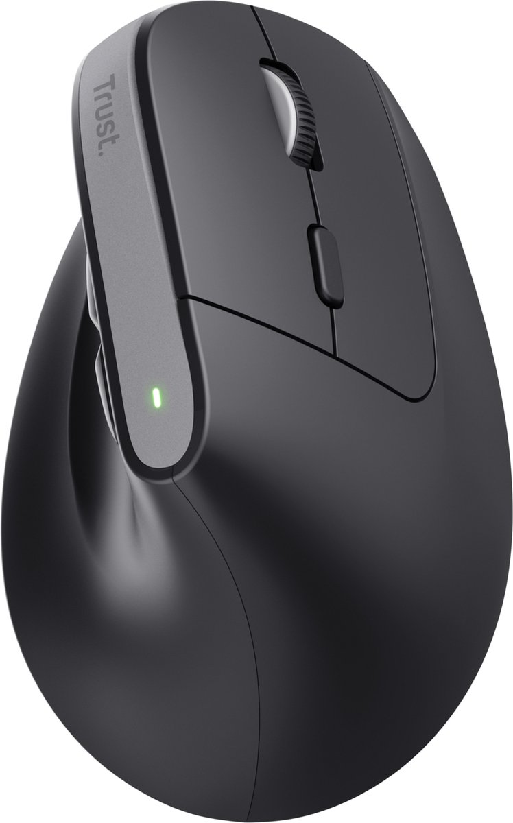 Trust Bayo+ Wireless Multidevice - Ergonomisk mus - Optic - 6 knappar - Svart