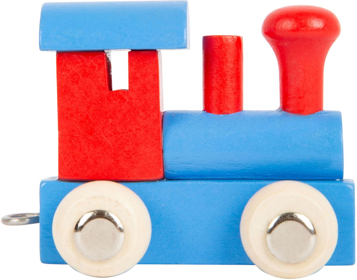 Small Foot - Wooden Letter Train Locomotive Red/Blue - 12