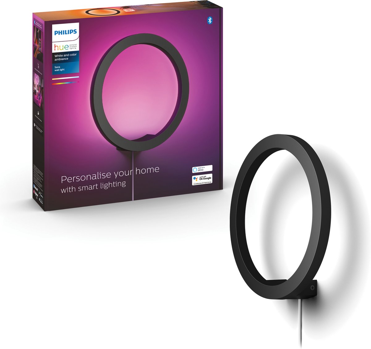 Philips Hue Sana Vägglampa - Svart
