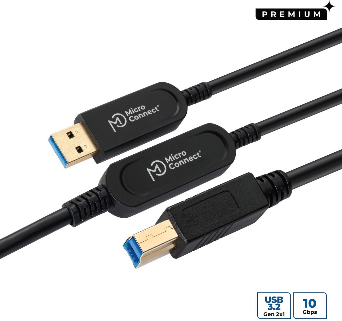 Microconnect Mc-usb3.0ab15op Usb-kablar Usb 3.2 Gen 2 (3.1 Gen 2) 15 M Usb A Usb B Svart 15m Usb-a Usb-b Svart
