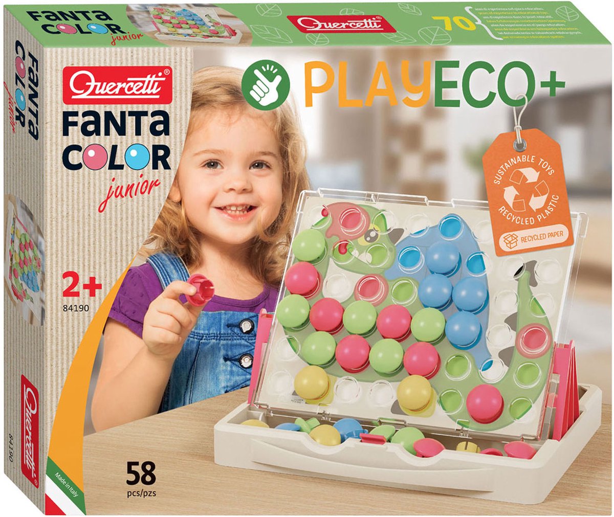 Quercetti PlayEco+ Peg Mosaic FantaColor Junior (58 pcs)