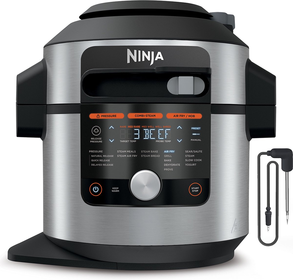 Multicooker Ninja SmartLid da 7,5 L in Nero/Argento | OL750EU | di SharkNinja