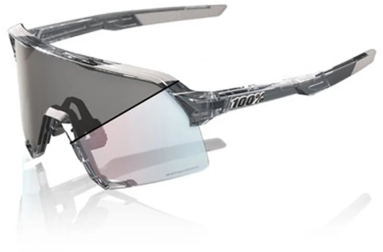 100% S3 Sunglasses - Translucent Grey / Rose Gold Photochromic Lens