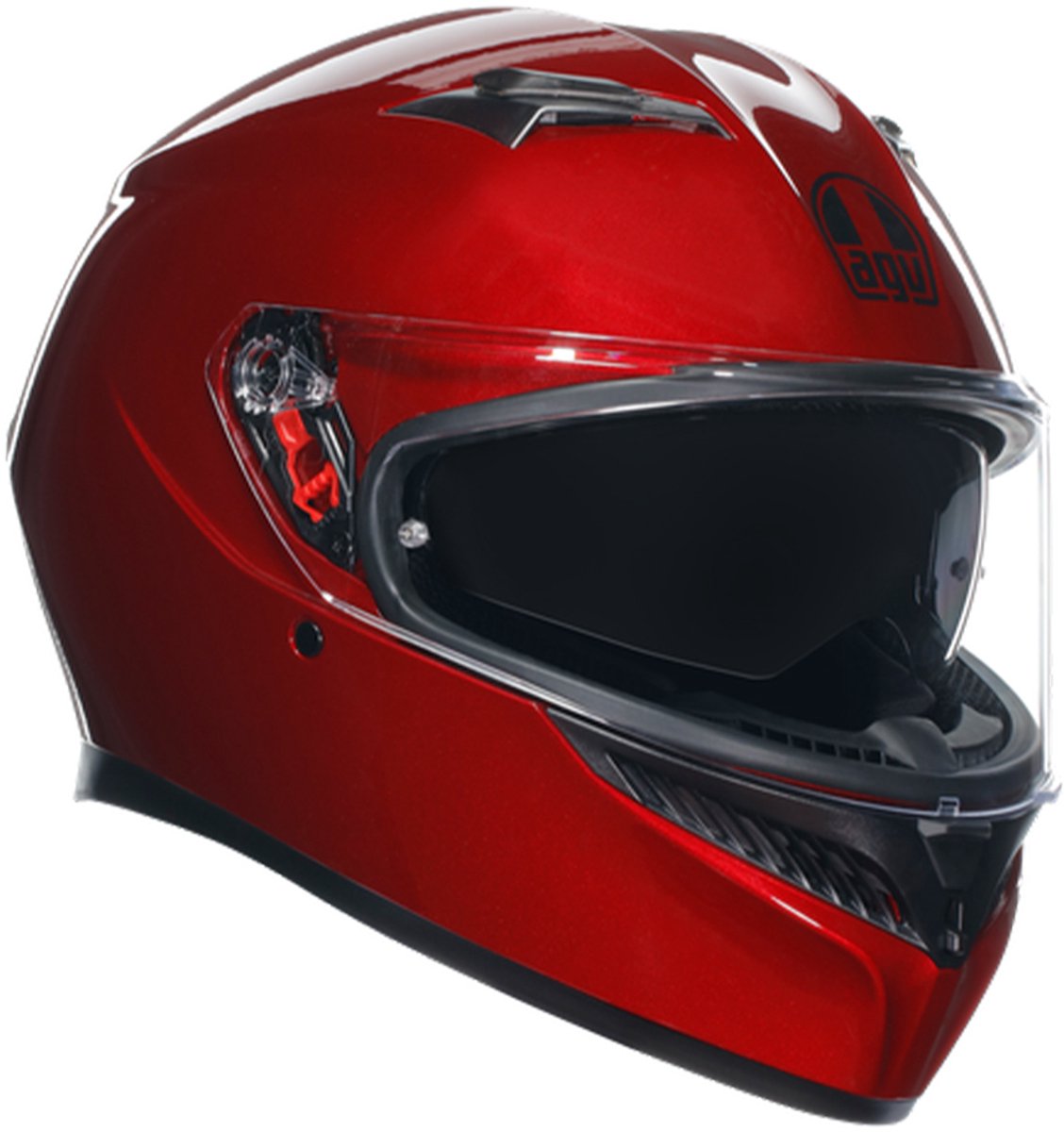 AGV K3 Plain Motorcycle Helmet - Competizione Red - Large (60cm), Red