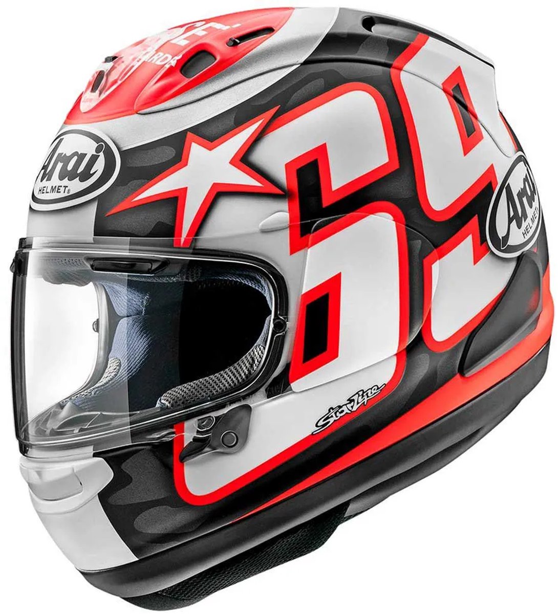 Arai RX-7V Evo Hayden Reset Replica Motorcycle Helmet - L (59-60cm), Black/red/white