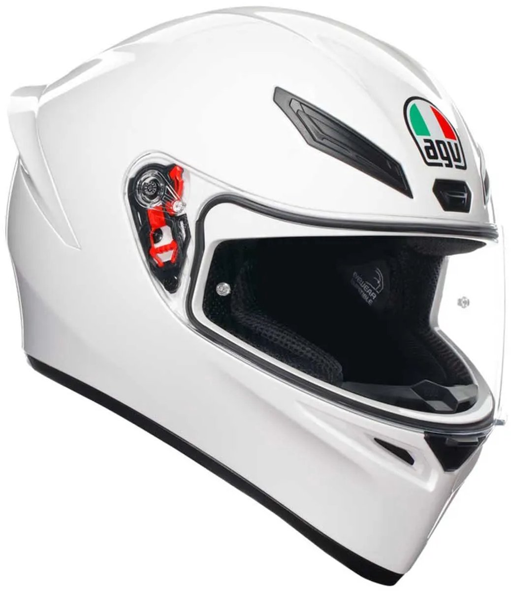 AGV K1-S Plain Motorcycle Helmet - White - X-Large (62cm), White