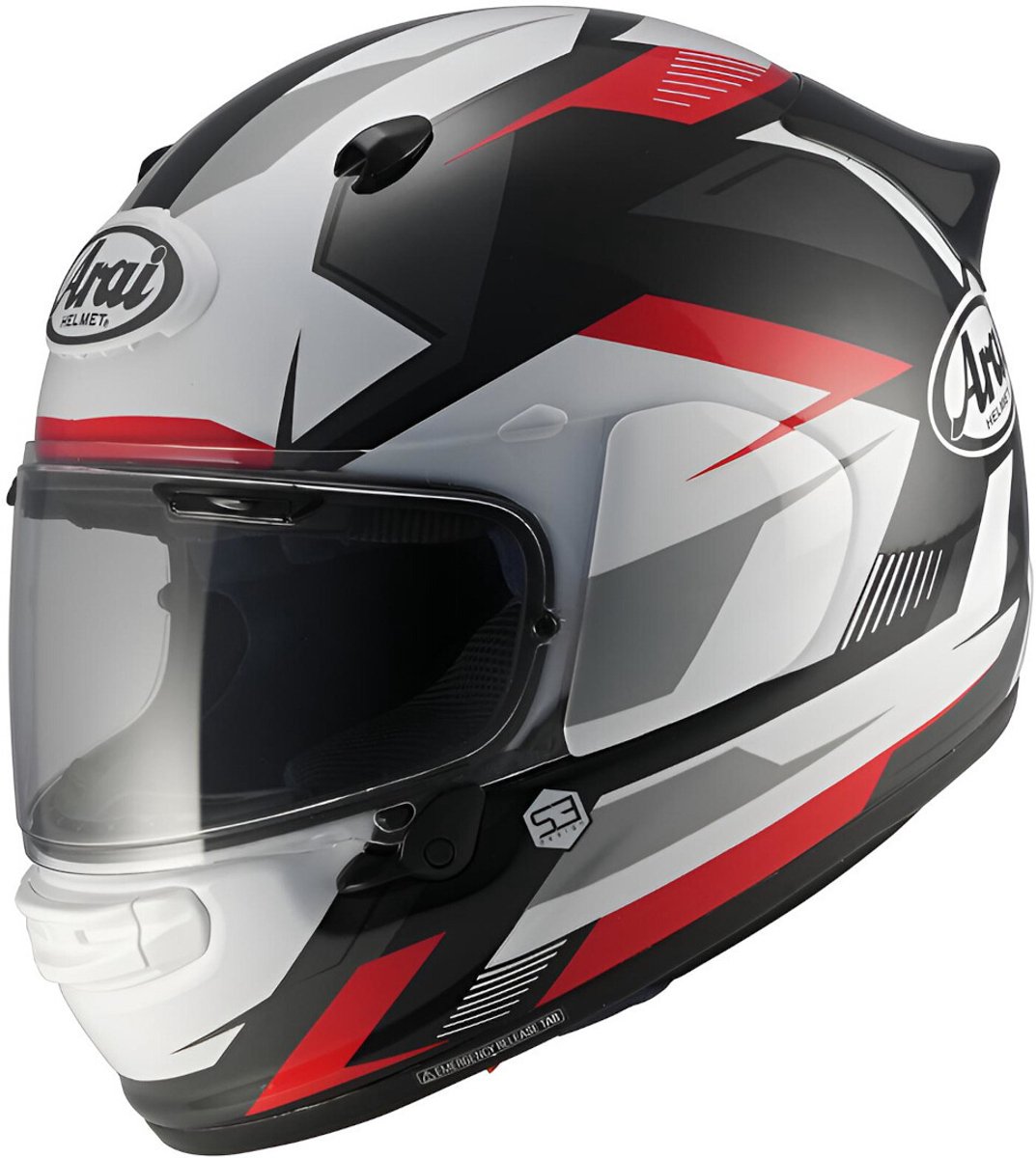 Arai Quantic Graphic Motorcycle Helmet - Supra Red, XL (61-62cm), Black/red/white