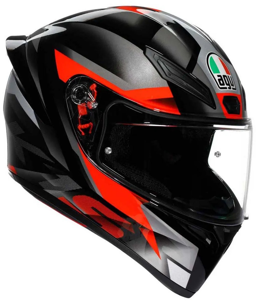 AGV K1-S Graphic Motorcycle Helmet - S (55-56cm) - Fastlap Black / Grey / Red, Black/grey/red