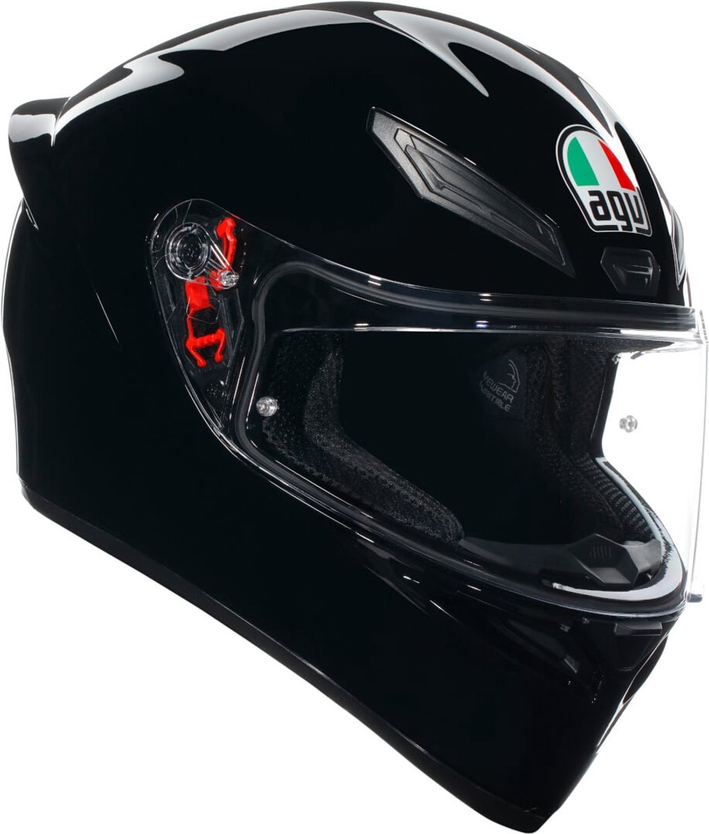 AGV K1-S Plain Motorcycle Helmet - Black - Small (56cm), Black