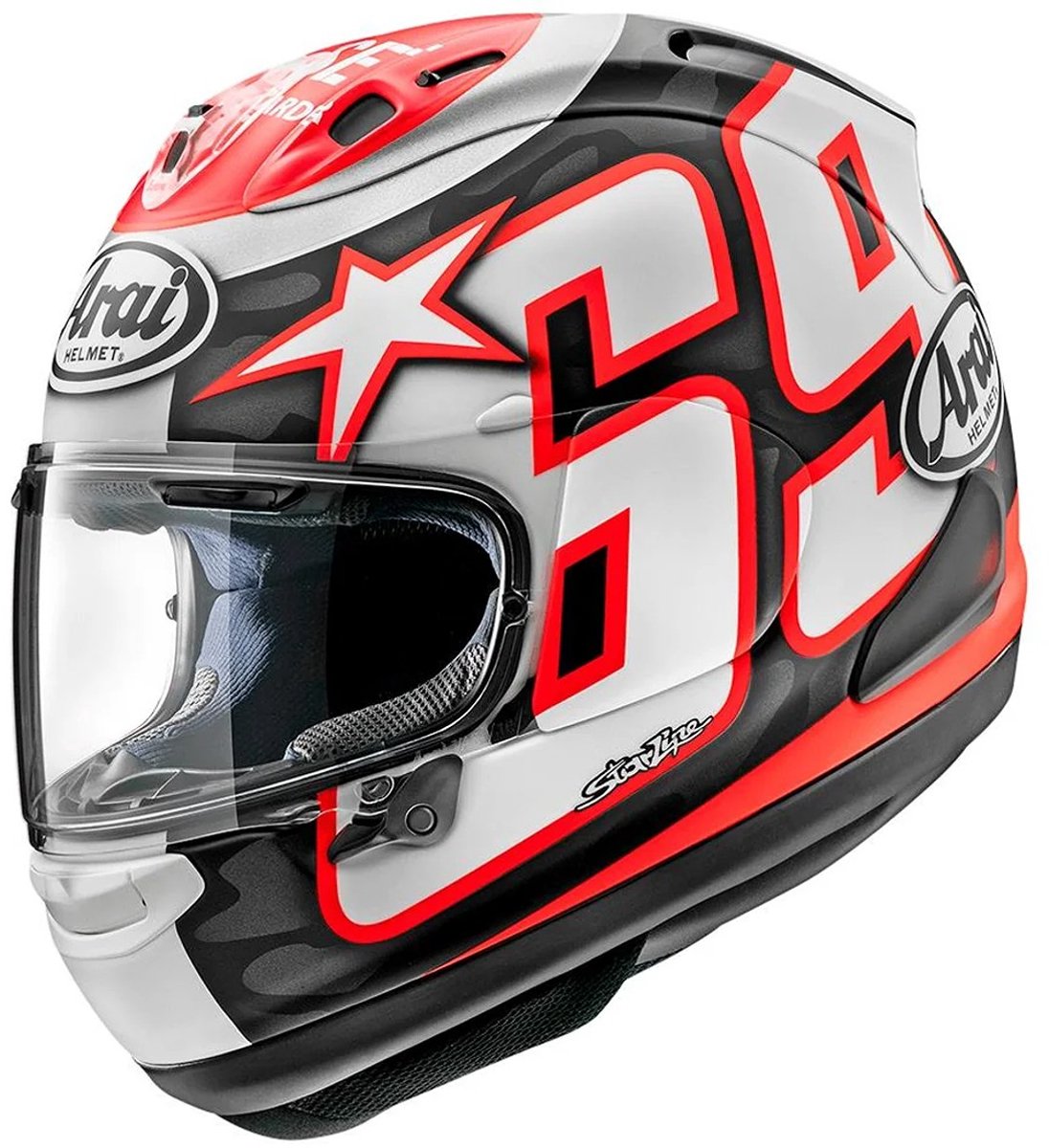 Arai RX-7V Evo Hayden Reset Replica Motorcycle Helmet - S (55-56cm), Black/red/white