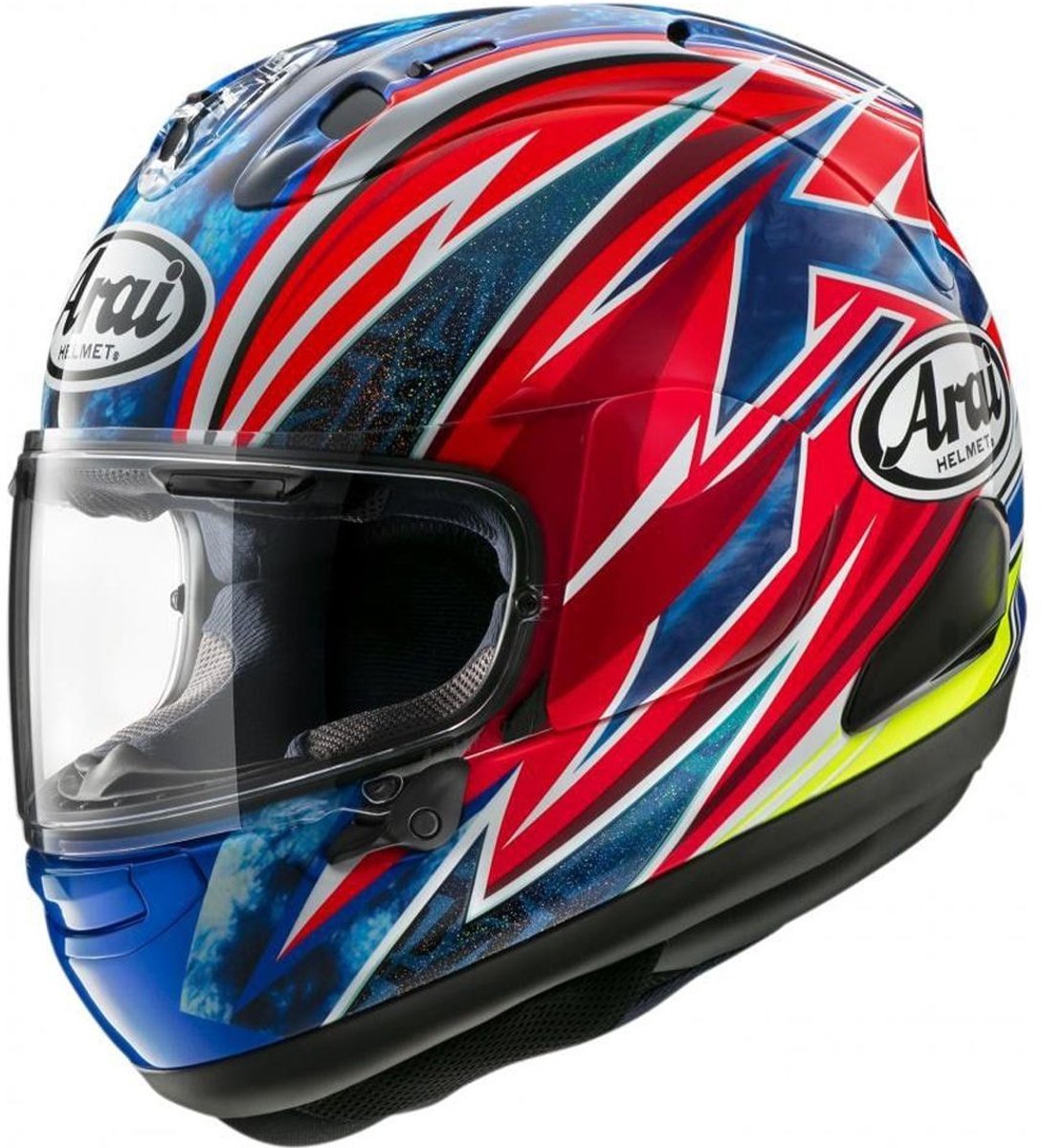 Arai RX-7V EVO Ai Ogura Replica Motorcycle Helmet - Small (55-56cm), Blue/red