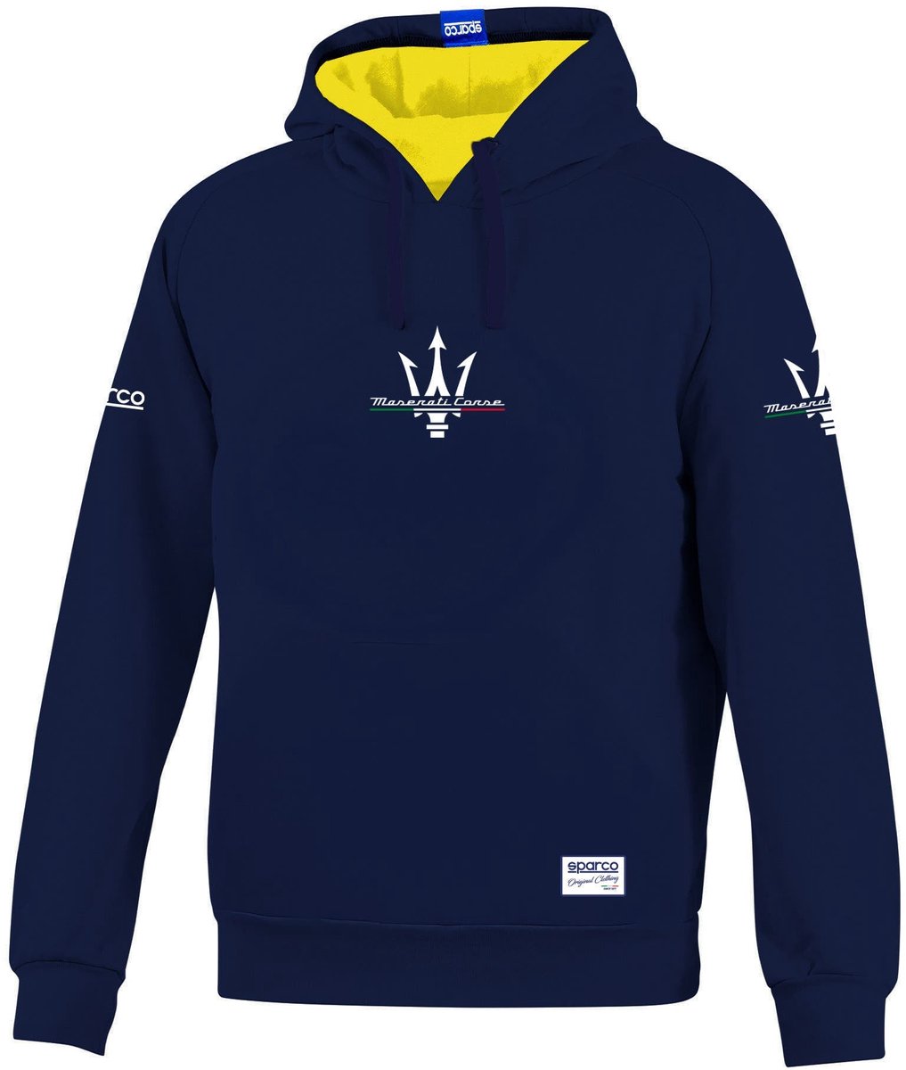 Sparco Maserati Corse Hoodie - Navy Blue, XL