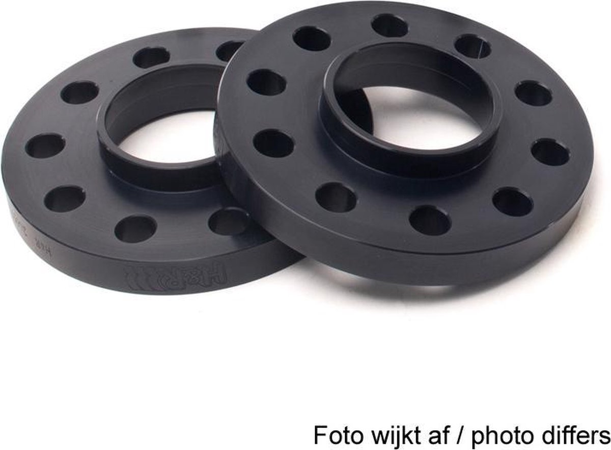 H&R Pair of 10mm Trak+ Wheel Spacers (Kit) - 5x112 PCD, DR Type, 57.1mm Bore, M14 x 1.5 Thread