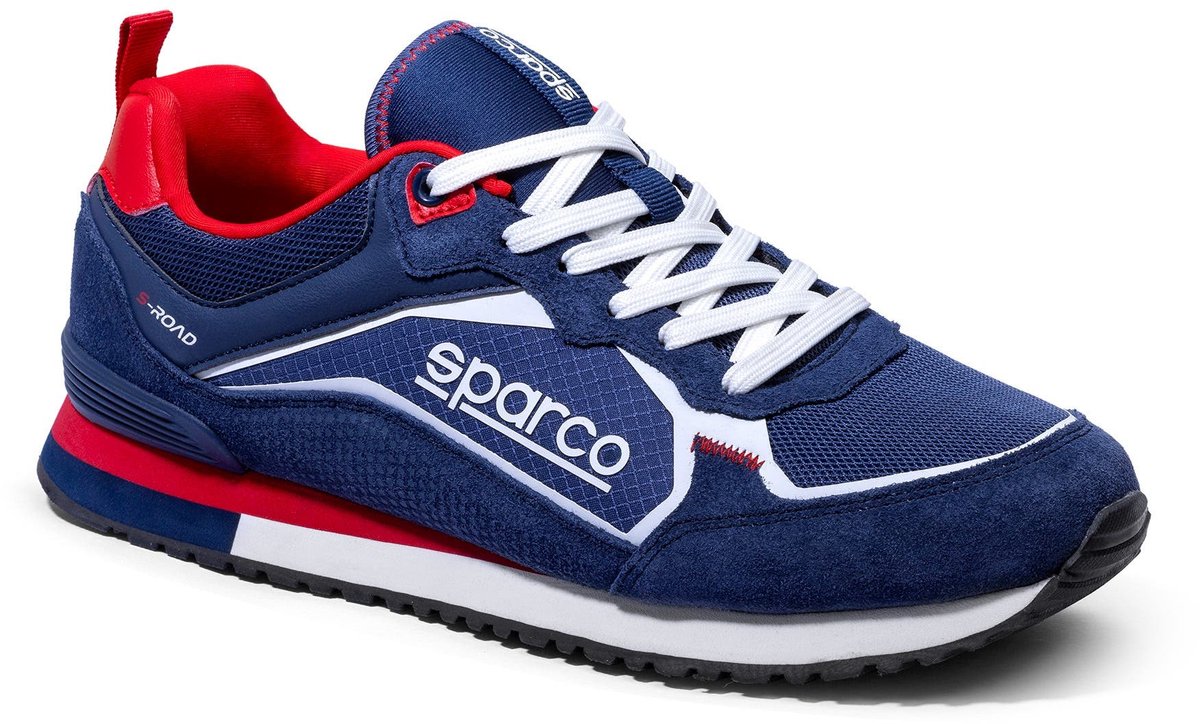 Sparco S-Road Shoes - Colour: Navy Blue / Red, Size: UK 10.5 / Eur 45