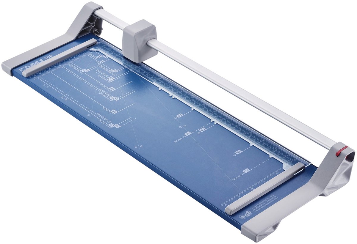 Dahle Personal Rollenschneidemaschine DIN A3 460 mm Selbstschärfendes Stahl-Rundmesser Blau 6 Blatt