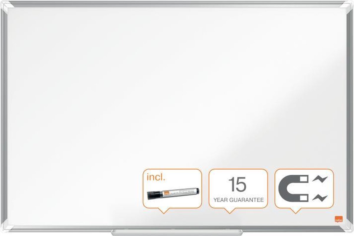 Nobo Premium Plus Whiteboard Magnetisch Lackierter Stahl 90 (B) x 60 (H) cm
