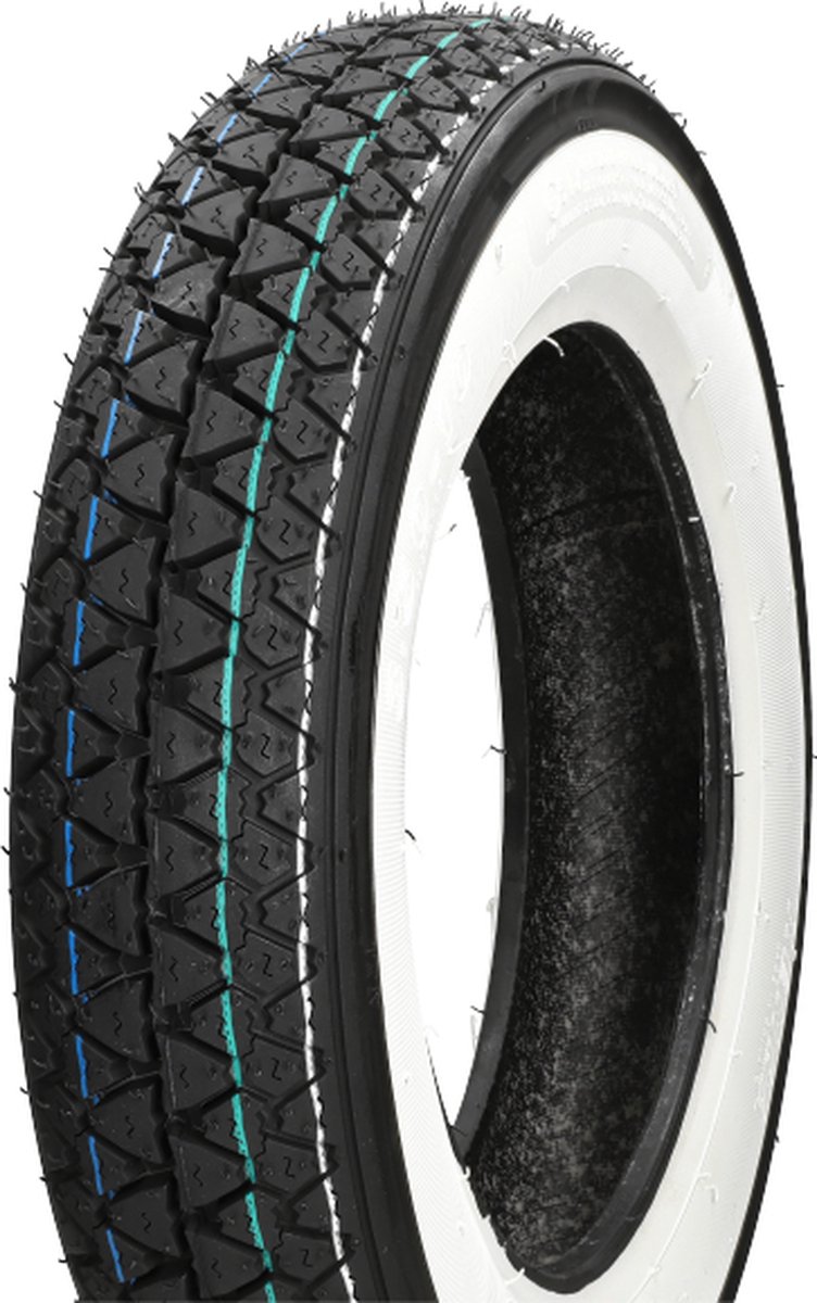 Kenda K333 Whitewall Motorcycle Tyre - 3.50 10 (51J) TL - Front / Rear