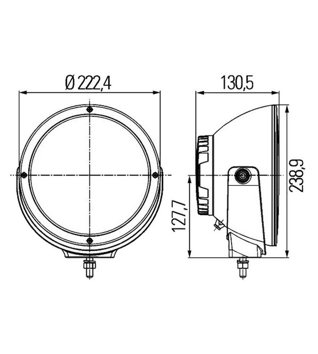 Hella Luminator LED Lamp - Drive, Chrome
