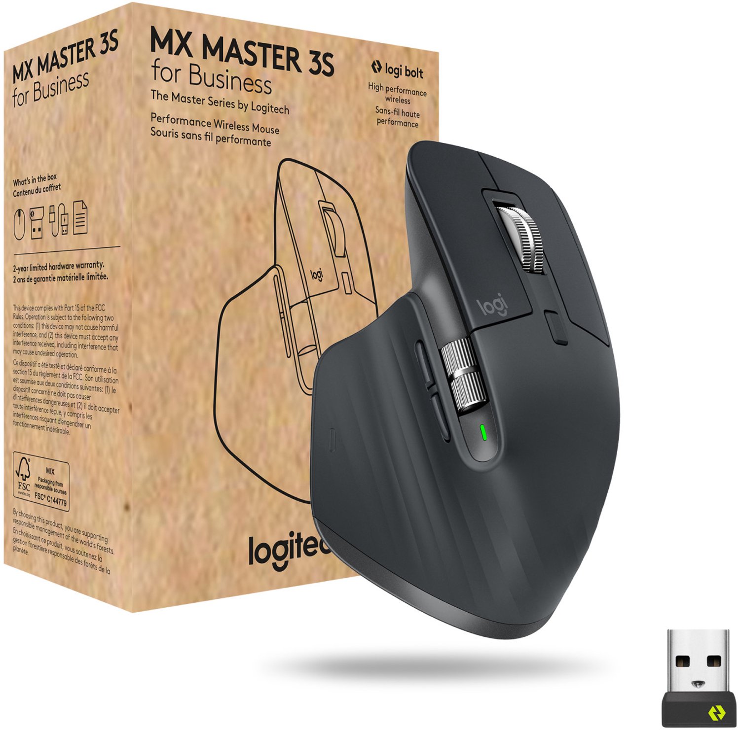 Logitech Kabellose Maus MX Master 3s Grau