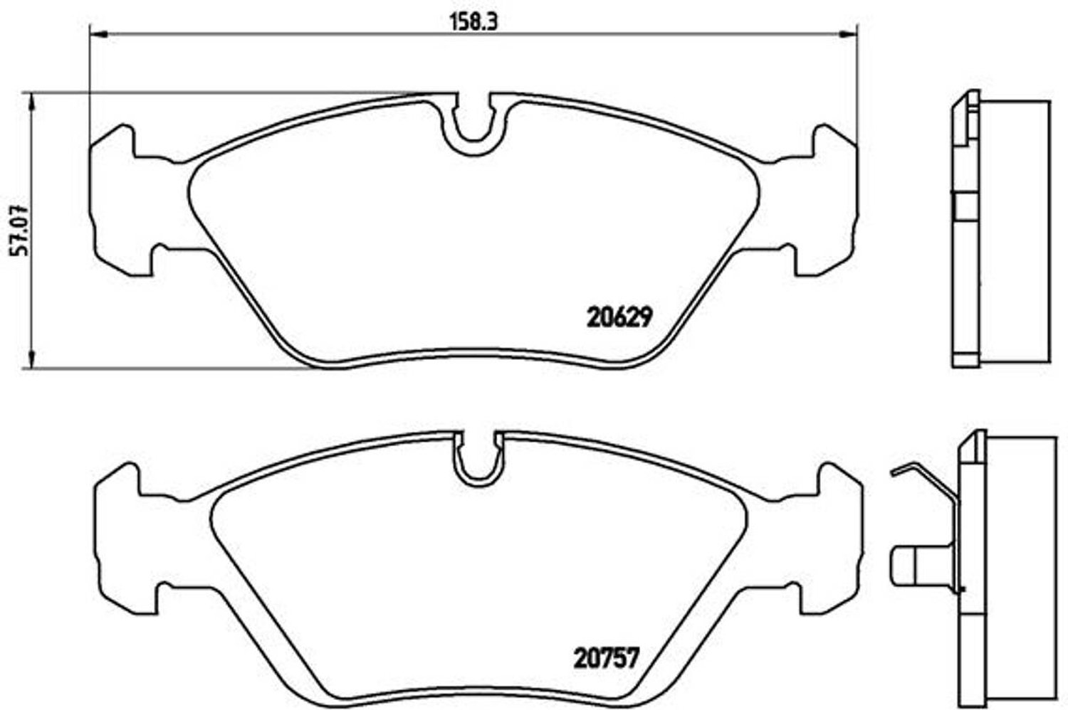 Brembo OE Replacement Brake Pads - Front Pad Set - ATE Caliper