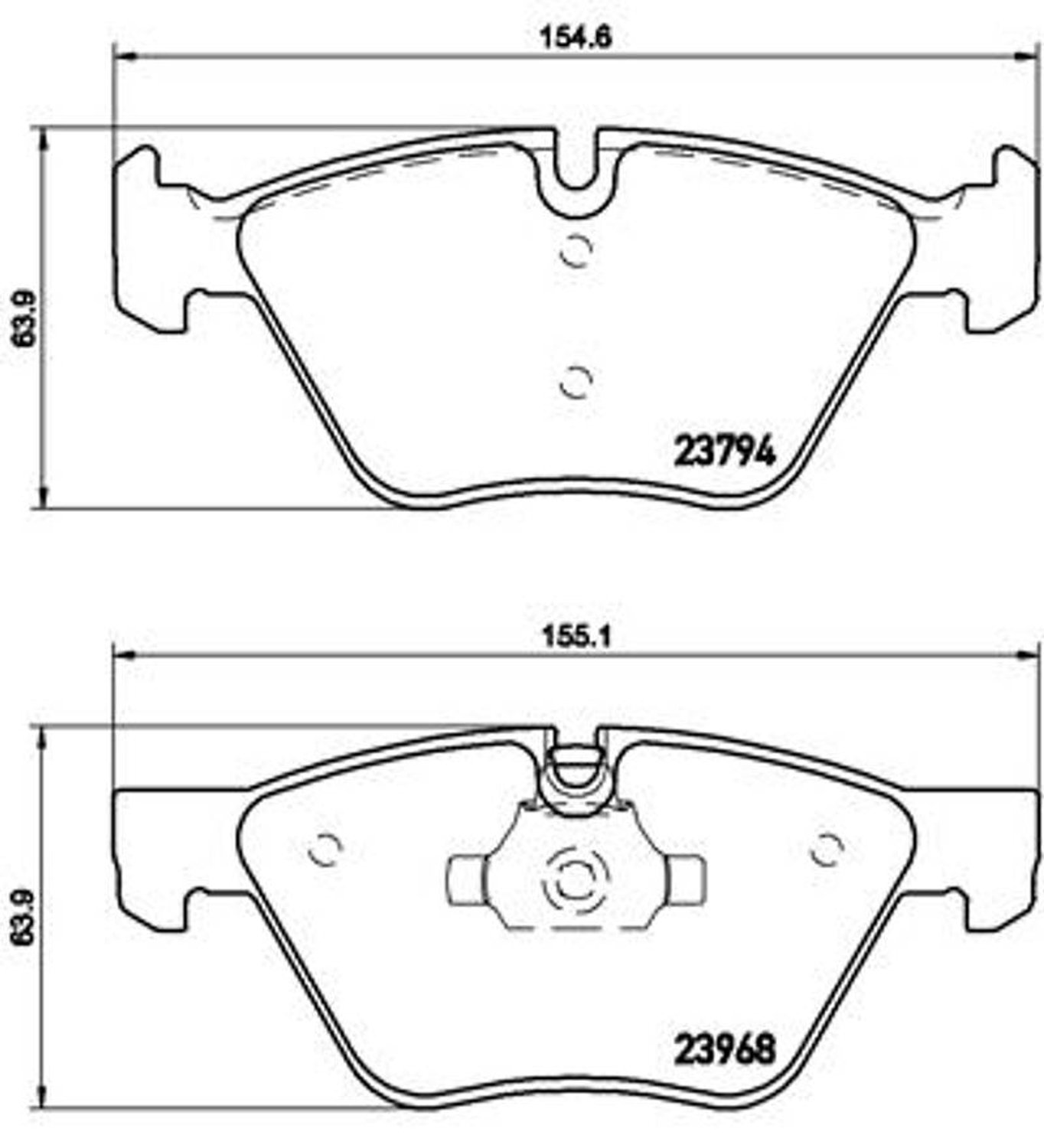 Brembo OE Replacement Brake Pads - Front Pad Set - ATE Calipers