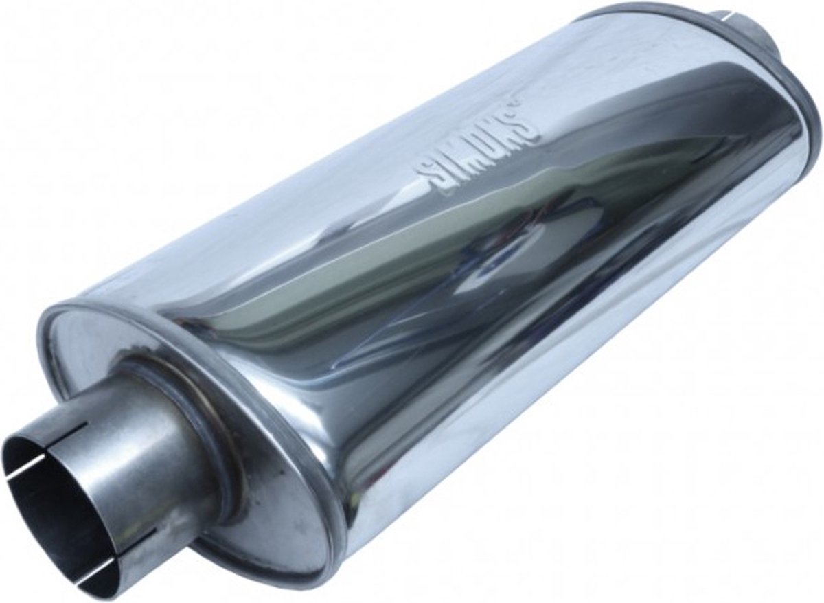 Jetex Universal Exhaust Silencer - 3.5 Inch Outlets, Oval 500mm Case, Stainless Steel