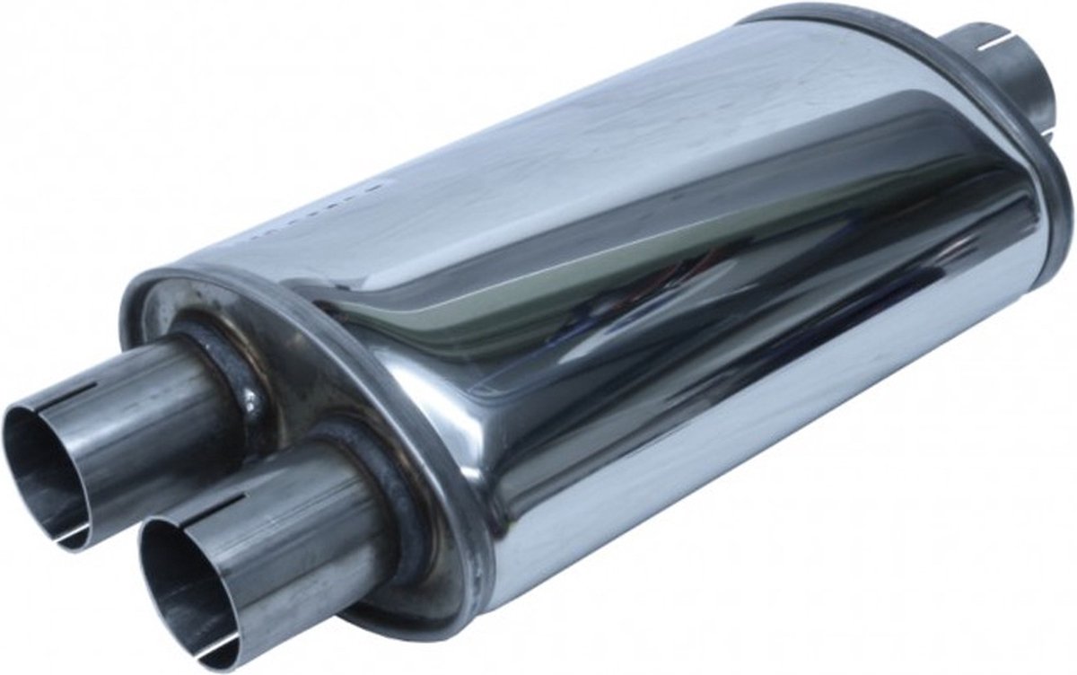 Jetex Universal Exhaust Splitter/Duo Silencer - 2.5 Inch, 1 In - 2 Out, Stainless Steel