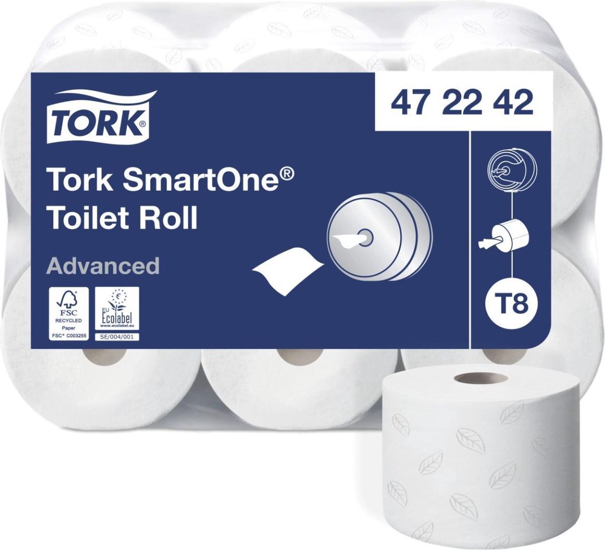 Tork Advanced SmartOne Recycled Toilettenpapier T8 2-lagig 472242 6 Rollen à 1150 Blatt