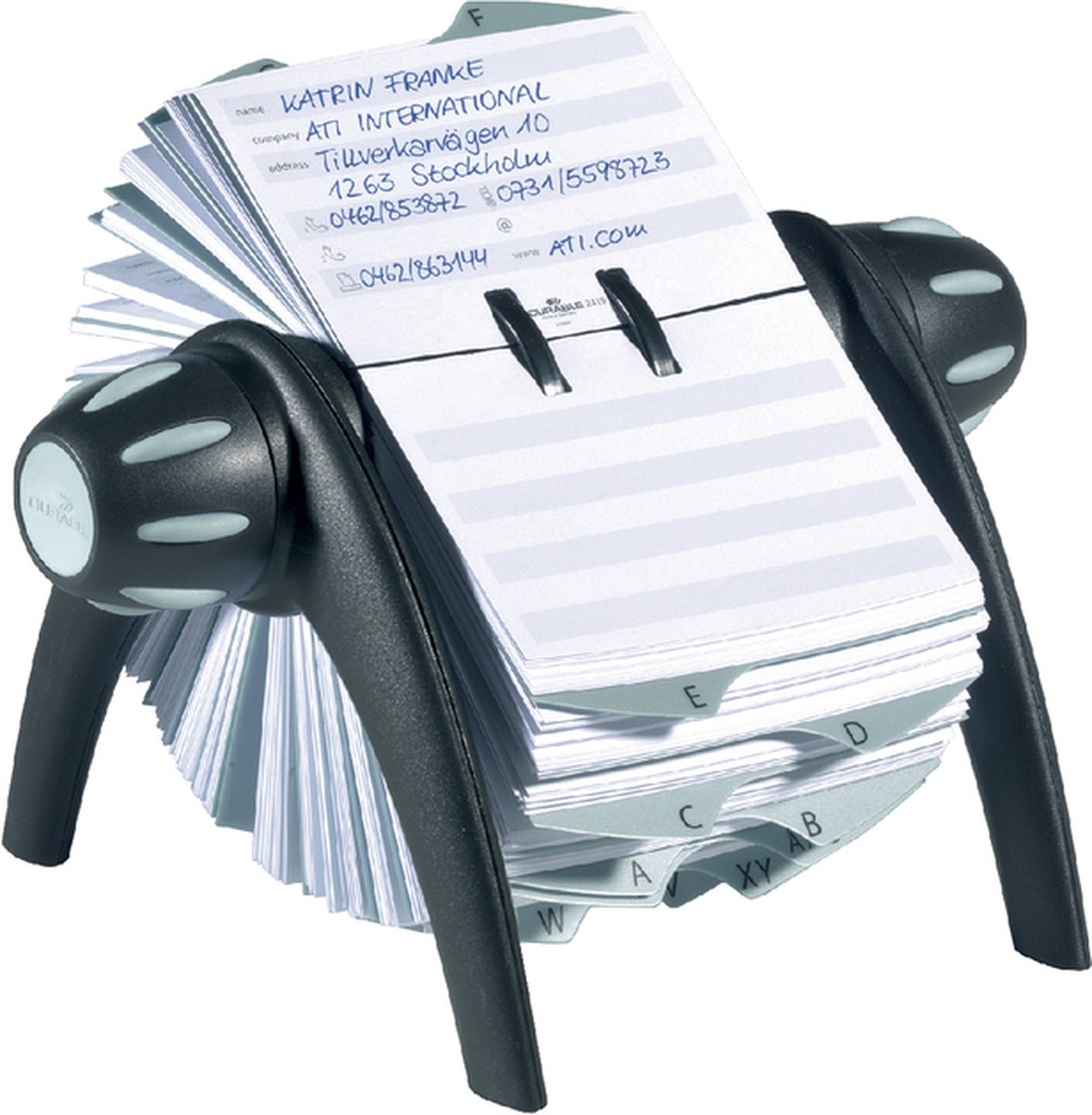 DURABLE Telefonkarten-Rollarchiv Telindex® DIN A7 500 Karten Schwarz 21,5 x 18,5 x 12 cm